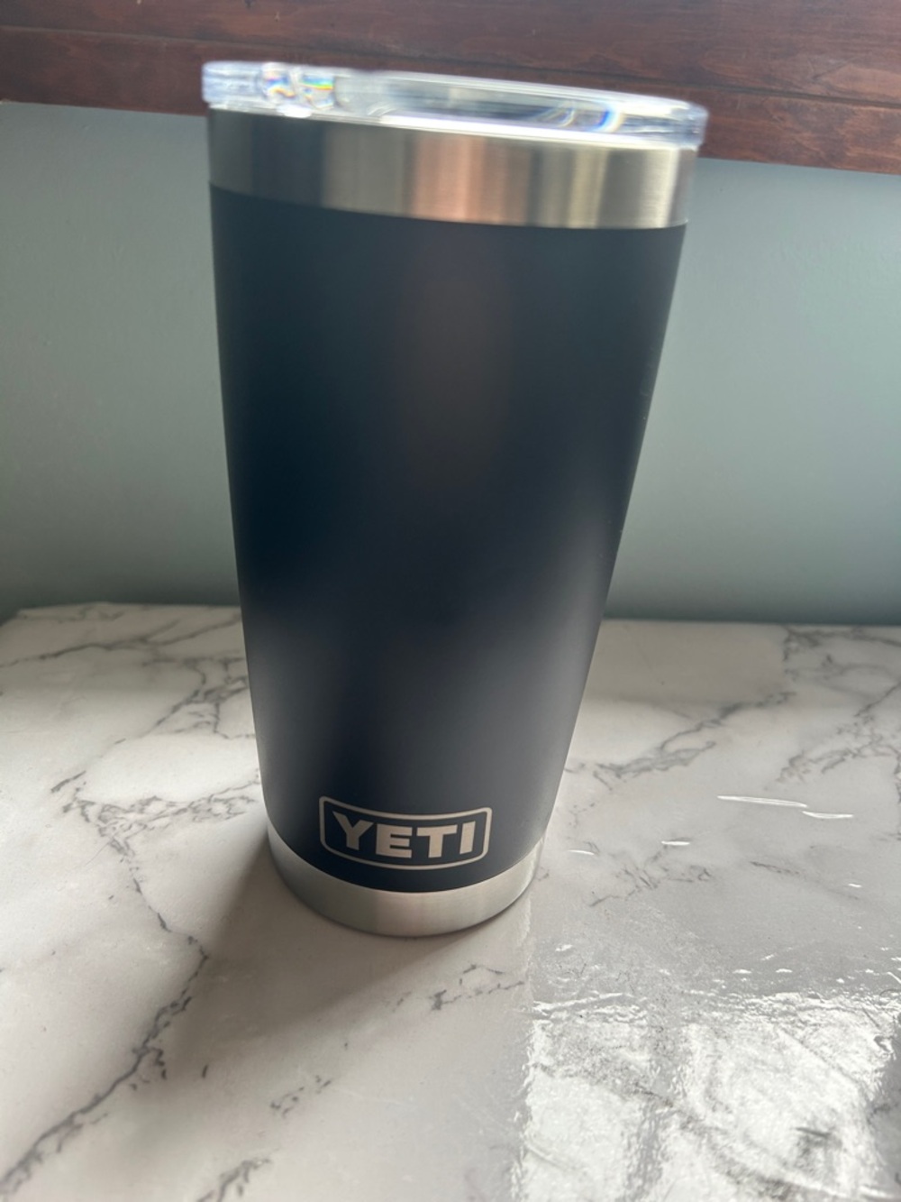 Yeti Tumbler - Matte Black with Stainless Accents. 20oz